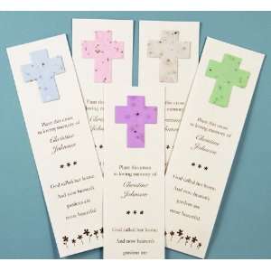 Memorial Seed Bookmarks with Cross (Set of 25)  Kitchen 