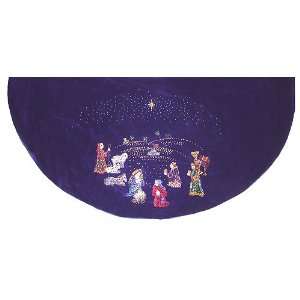 56 Blue Velvet Beaded Nativity Scene and Star of Bethlehem Christmas 