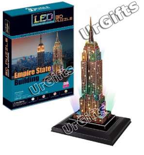   3D Puzzle Model Empire State Building LED Lights Effects 38 pieces a