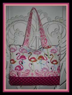 PINK FLAMINGO FLAMINGOS PURSE SET with cosmetic case & Wallet  