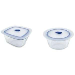 Set of 2 Microwave Storage Bowls with Unique Lid   40oz and 30oz 