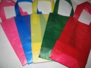 Multicolor Frosted Plastic Gift Bags  