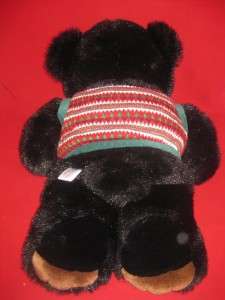 Black Teddy Bear Plush Christmas Vest 1JP3 Stuffed Animal Toy Plushy 