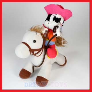 Disney Cowgirl Minnie Mouse 10.5 Plush Doll Riding Horse   Cowboy 