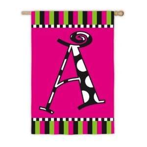  Twirly Curly Monogram Garden Flag A by Evergreen Patio 