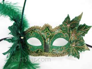 VENETIAN MASK masquerade fairy costume GREEN poison ivy  