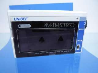 Vtg Unisef AM FM Portable Stereo Radio Cassette Tape Player Walkman 