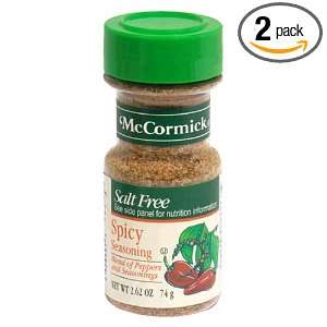 McCormick Spicy Seasoning, Salt Free, 2.62 Ounce Unit (Pack of 12)