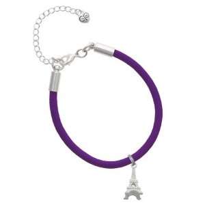   Eiffel Tower Charm on a Purple Malibu Charm Bracelet Jewelry