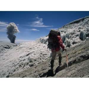  Johan Reinhard Nears the Summit of Erupting Nevado Ampato 