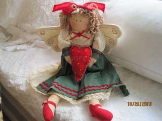   COTTAGE CHIC VINTAGE CHRISTMAS HOLIDAY ANGEL RAG DOLL NEW  