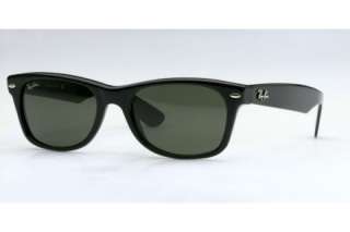 Ray Ban New Wayfarer Sunglasses, 55mm, Black Frame, Green  RB2132 901 