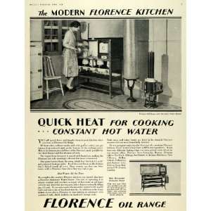  1928 Ad Florence Oil Range Kerosene Pressure Stove Cook 