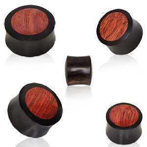  Double Flared Areng Wood Saddle Ear Plugs With Blood Wood 