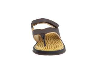 Old Friend Womens Brown Reflexology Islander Thong Sandal (See 