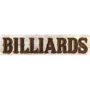  Vintage Billiards Sign   Nostalgic Game Room Signs 