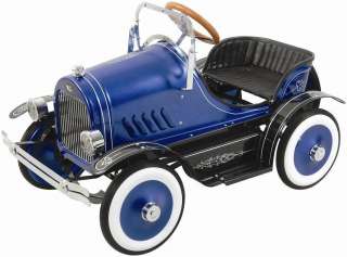   RETRO VINTAGE STYLE BLUE ROADSTER CHILDS RIDE ON PEDAL CAR TOY  
