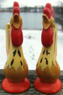 HOLT HOWARD RED ROOSTER SALT and PEPPER SHAKERS 1961  