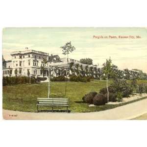  1910 Vintage Postcard Pergola on Paseo   Kansas City 