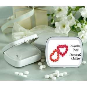 Baby Keepsake Double Floral Heart Design Personalized Glossy White 