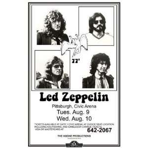  Led Zeppelin Page Plant 1977 LIVE 11x17 Rare Very Limited 
