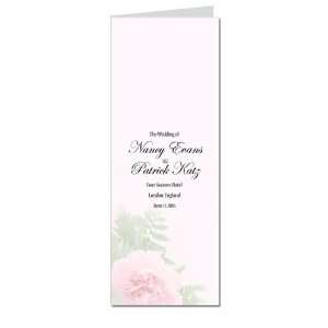  190 Wedding Programs   Pink Carnation Joy