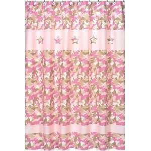  Pink and Khaki Camo Shower Curtain by JoJo Designs