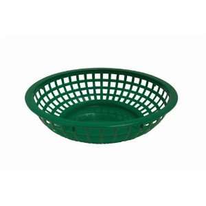  Green Plastic Round Bread Serving Basket   8 Dia 