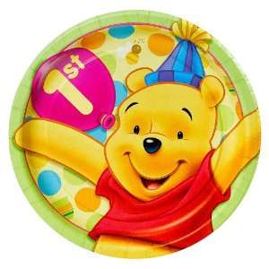    Poohs First Birthday 7 Dessert Plates (8 count) 