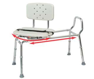 Sliding Shower/Bath transfer Bench/Chair w Swivel Seat 604180376629 