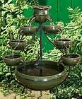 Double Tier Dark Green Cascade Solar Outdoor Water Fountain