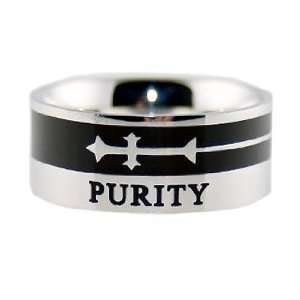  Mens A Cut Cross Purity Ring Stainless Steel Jewelry