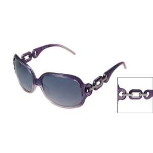 Como Clear Purple Plastic Frame Smoke Lens Summer Sunglasses 