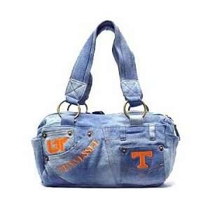 Tennessee Volunteers Denim Zipper Top Handbag 7x9x4  
