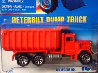 Hot Wheels Blue Card Peterbilt Dump Truck Red #100  