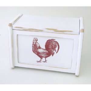  Rooster Recipe Box (Red) (5.13H x 7.5W x 4.5D)