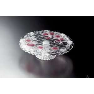   Diameter Napoli Rose / Red Footed Crystal Cake Plate