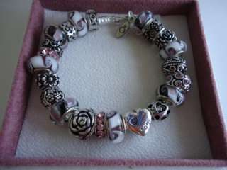 Authentic Sterling Silver Pandora Bracelet.Size 7.5.W/receipt Gift box 