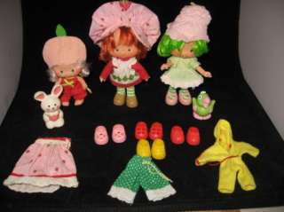 Vintage Strawberry Shortcake & Friend Dolls Shoes pets & Clothes 