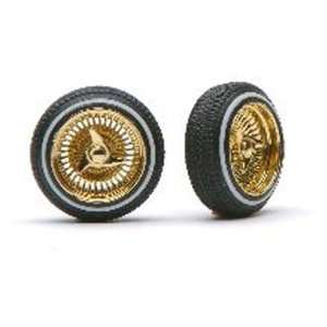  Gold Rims & Dunlop Rubber Tires (4) 1/24 1/25 Pegasus 