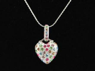 Heart Multi Color Necklace use Swarovski Crystal SN024  
