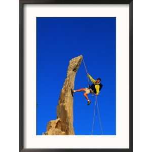Man Rock Climbing, Joshua Tree National Park, CA Framed Photographic 