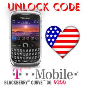 UNLOCK Code for T Mobile Blackberry Bold 9780 9700 9300  