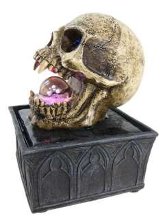 Small Gothic Vampire Skull Tabletop Fountain Evil  