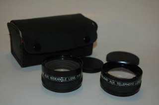 SET OF 2 ROKUNAR AUX. WIDEANGLE/TELEPHOTO HI MATIC LENS  