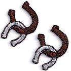 Western Horseshoe Pair Iron On Embroidered Applique items in 