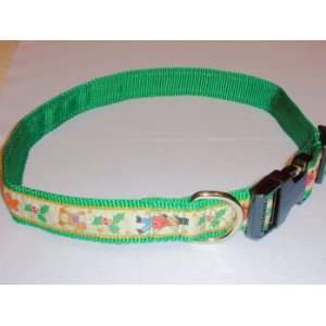 COLLAR Sandia Pet Products Christmas Toys on Green Pattern Large Dog 