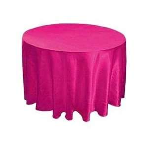  108 inch Round Satin Fuchsia Tablecloth (10 Pack 