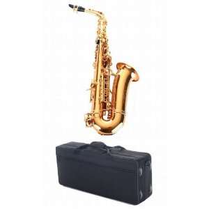   Saxophone with Hard Shell Case, White Gloves, and Neck Strap   Gold