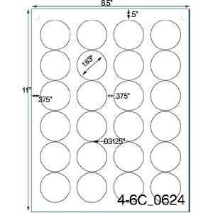  1 2/3 Diameter Bright Label Sheet USUALLY SHIPS SAME DAY 